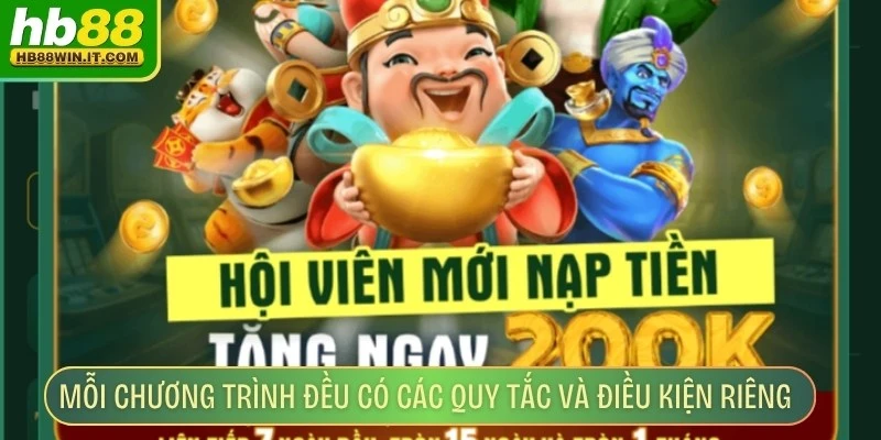 Khuyến Mãi HB88 Mỗi chương trình khuyến mãi đều có các quy tắc và điều kiện riêng